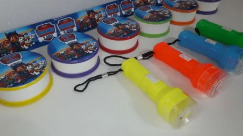 Kit Copo Retratil + Mini Lanterna Patrulha Canina