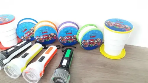 Kit Copo Retratil + Mini Lanterna Personalizado Brawl Star