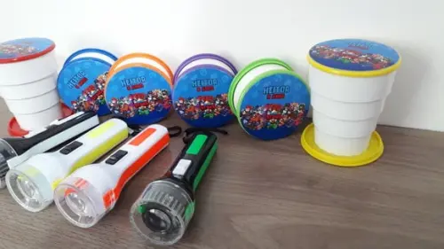 Kit Copo Retratil + Mini Lanterna Personalizado Brawl Star