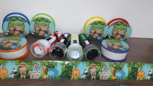 Kit Copo Retratil + Mini Lanterna Safari Baby
