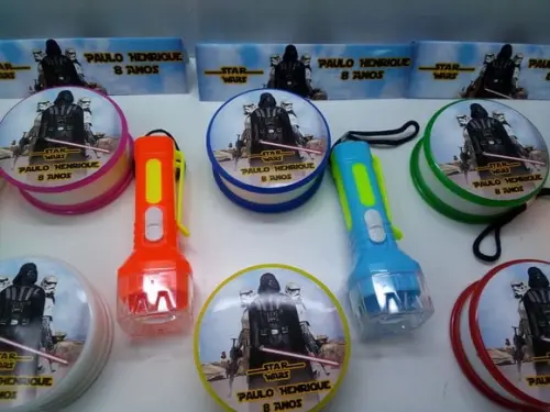 Kit Copo Retratil + Mini Lanterna Star Wars