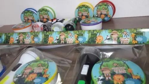 Kit Copo Retratil + Mini Lanterna Safari Baby