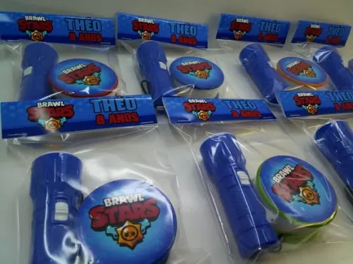 Kit Copo Retratil + Mini Lanterna Tema Brawl Stars