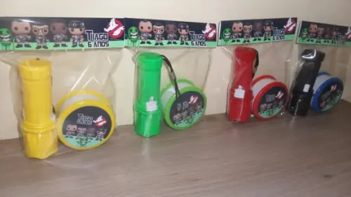 Kit Copo Retratil + Mini Lanterna Tema Caça Fantasmas