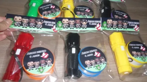 Kit Copo Retratil + Mini Lanterna Tema Caça Fantasmas