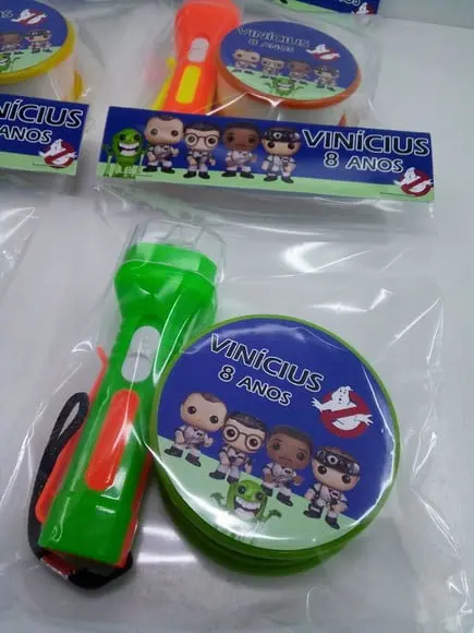 Kit Copo Retratil + Mini Lanterna Tema Caça Fantasmas