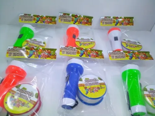 Kit Copo Retratil + Mini Lanterna Tema Minecraft