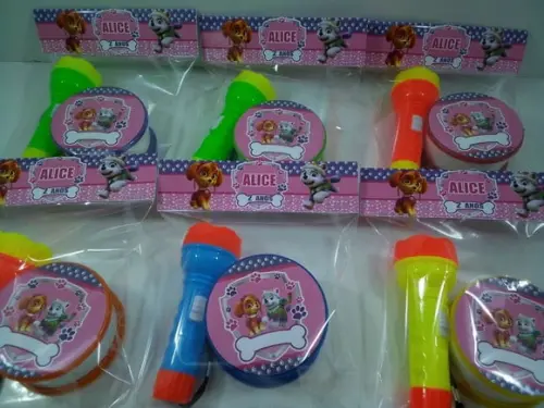 Kit Copo Retratil + Mini Lanterna Tema Patrulha Canina