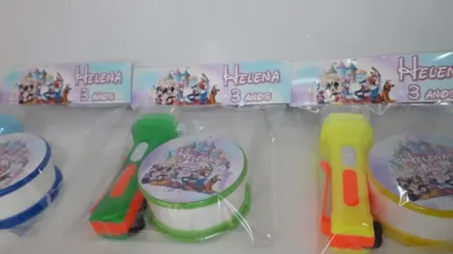 Kit Copo Retratil + Mini Lanterna Tema Turma do Mickey