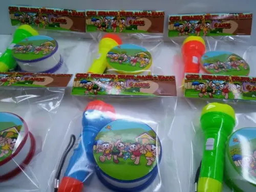 Kit Copo Retratil + Mini Lanterna Turma da Monica