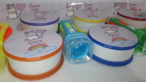 Kit Copo Retratil + Mini Lanterna Unicornio