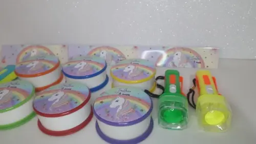 Kit Copo Retratil + Mini Lanterna Unicornio
