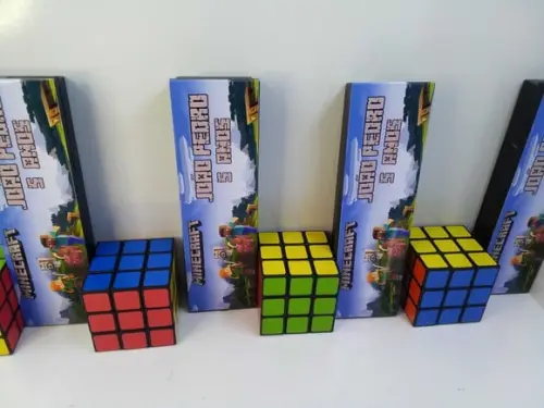 Kit Cubo Magico + Dominó Personalizado Tema Minecraft