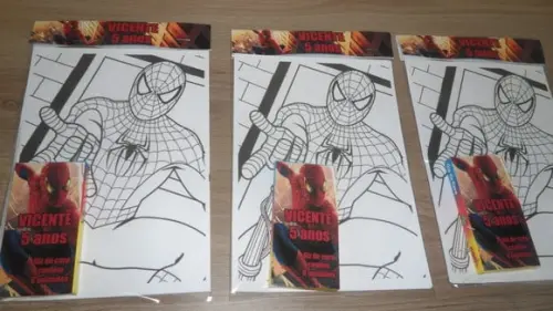 Kit de Desenhos para Colorir com Giz de Cera Homem Aranha