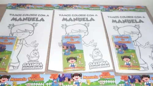Kit de Desenhos para Colorir com Giz Galinha Pintadinha