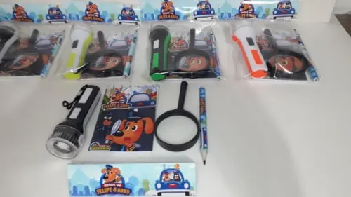 Kit Detetive Bloquinho + Mini Lápis + Lanterna + Lupa