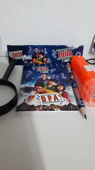 Kit Detetive Bloquinho+mini Lápis+lanterna+lupa