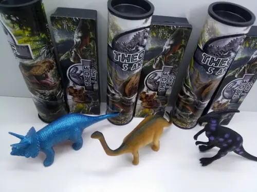 Kit Dinossauro 10cm + Domino + Pega Varetas Tema Dinossauro