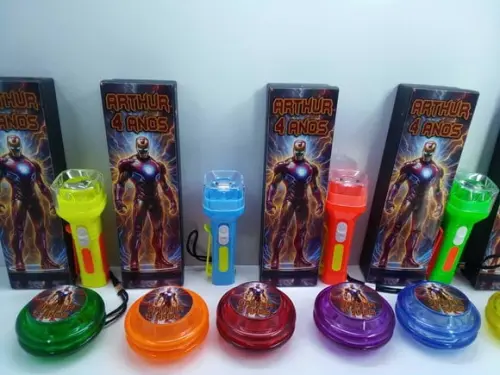 Kit Domino + Ioio + Lanternatema Homem de Ferro