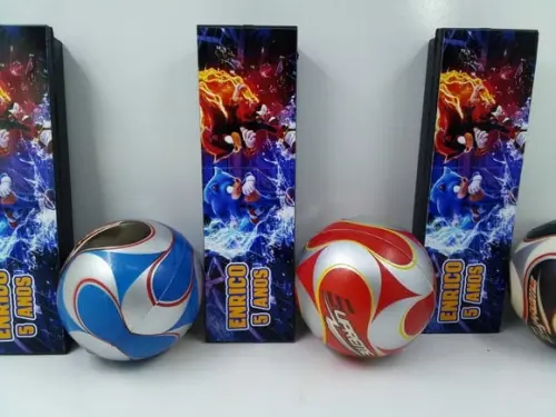 Kit Domino + Mini Bola Tema Sonic