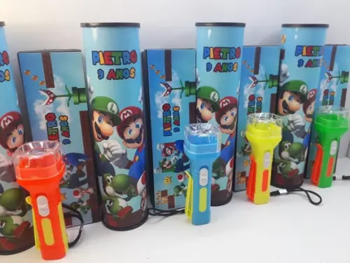 Kit Dominó + Pega Varetas + Lanterna Super Mario