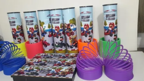 Kit Dominó + Pega Varetas + Mola Maluca Tema Mario Kart