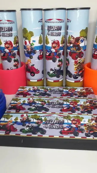 Kit Dominó + Pega Varetas + Mola Maluca Tema Mario Kart