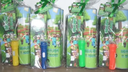Kit Domino + Pega Varetas+ Lanterna Personalizado Minecraft
