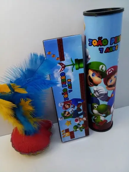 Kit Domino + Peteca + Pega Varetas Tema Super Mario