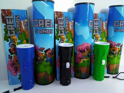 Kit Domino + Pega Varetas+ Lanterna Tema Minecraft