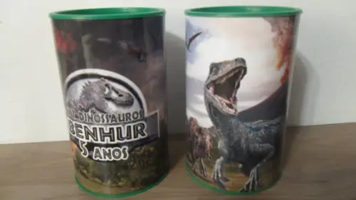 Kit Domino e Cofre Tema Dinossauros