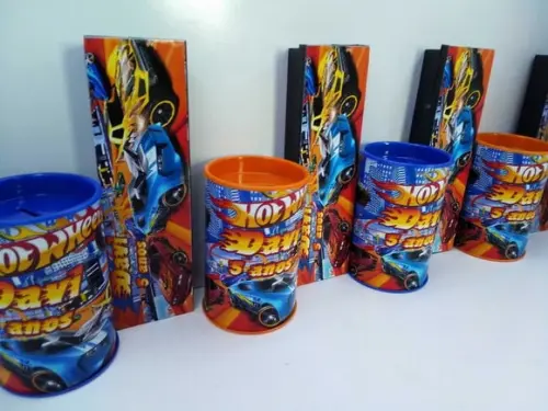 Kit Domino e Cofre Tema Hot Wheels