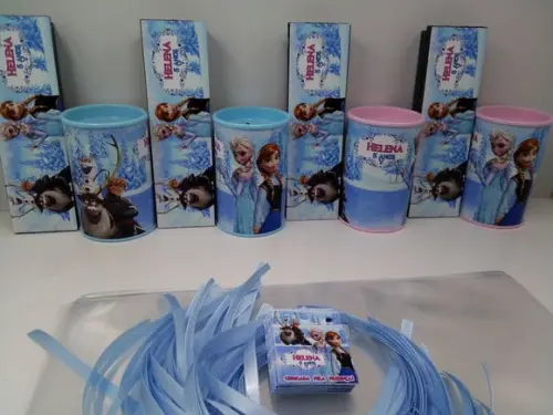Kit Domino e Cofre Tema Frozen