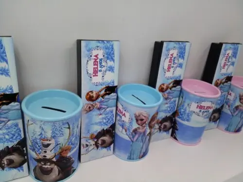 Kit Domino e Cofre Tema Frozen