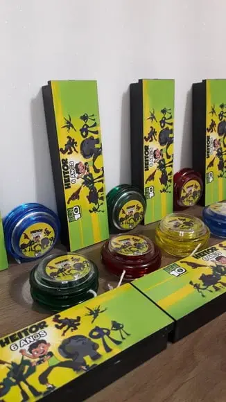 Kit Domino e Iô Iô Personalizado Tema Ben 10