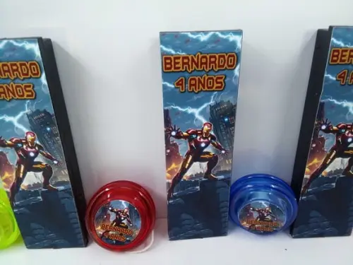Kit Domino e Ioio Personalizado Tema Homem de Ferro