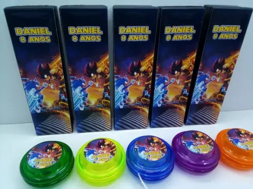 Kit Domino e Ioio Personalizado Tema Sonic