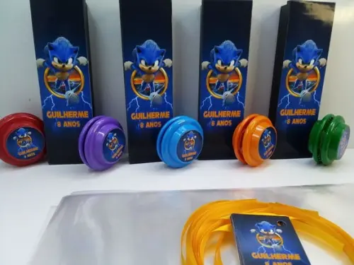 Kit Domino e Ioio Personalizado Tema Sonic