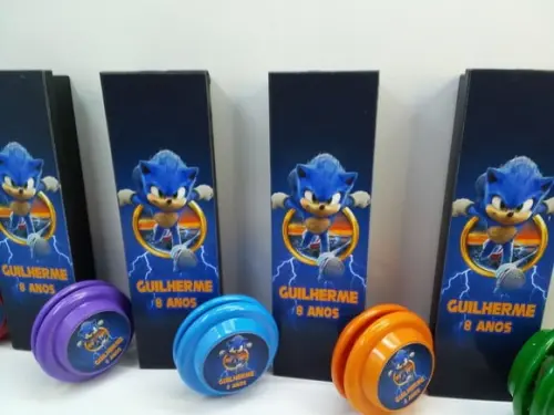 Kit Domino e Ioio Personalizado Tema Sonic