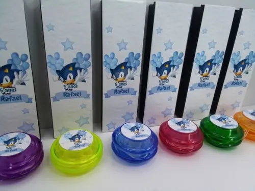 Kit Domino e Ioio Personalizado Tema Sonic