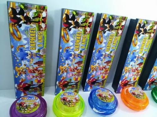 Kit Domino e Ioio Personalizado Tema Sonic