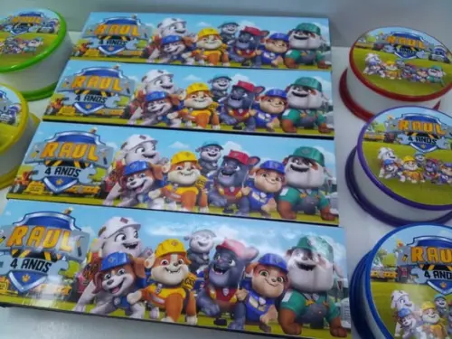 Kit Domino e Ioio Personalizado Tema Super Gatinhos