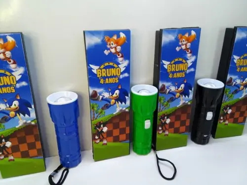 Kit Domino e Lanterna Personalizado Tema Sonic