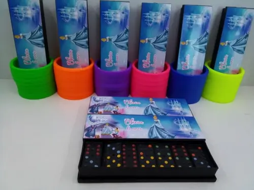 Kit Dominó e Mola Maluca Tema Cinderela