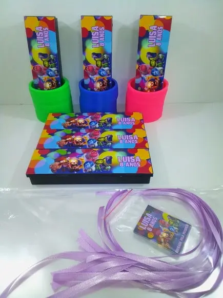 Kit Domino e Mola Maluca Tema Festa Neon