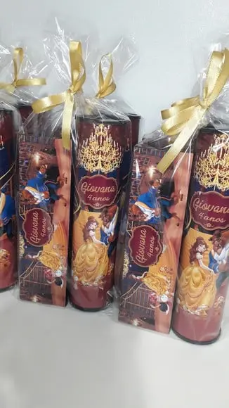 Kit Domino e Pega Varetas Personalizado a Bela e a Fera