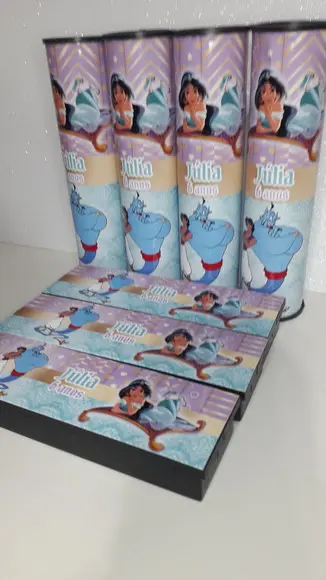 Kit Domino e Pega Varetas Personalizado Jasmine e Aladim