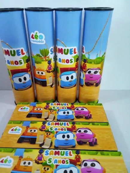 Kit Domino e Pega Varetas Personalizado Léo o Caminhão
