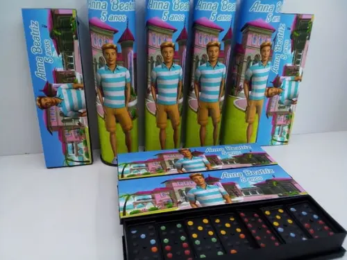 Kit Domino e Pega Varetas Personalizado Ken