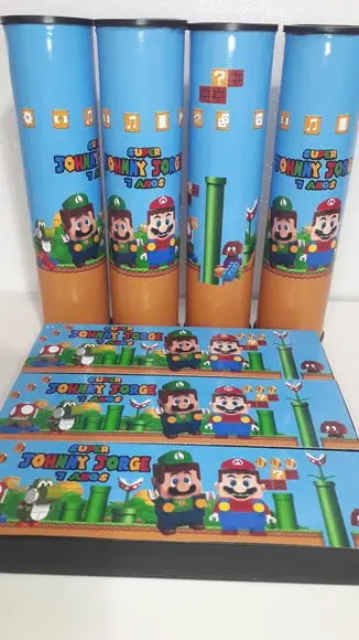 Kit Domino e Pega Varetas Personalizado Mario